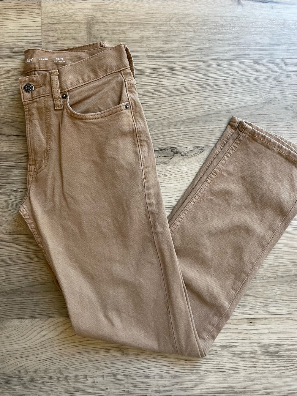 Old Navy | Slim Built-in-Flex Five Pocket Pants for Men | Dark Khaki | 26x30 - Picture 9 of 9